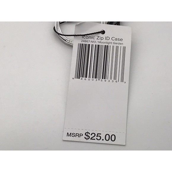 Vera Bradley Iconic Zip ID Case, Denim Navy, Moonlight Garden, Firefly, NWT - Picture 5 of 5